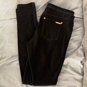 Michael Kors Black Velvet Cord Jeggings.  Medium.